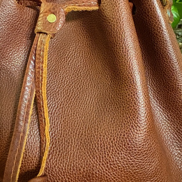 Portland Leather Brown Bucket Bag - Picture 4 of 9
